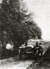 Сергей Рахманинов, Наталия Лантинг и Анна Трубникова в автомобиле Рахманинова «Лорелея». 1910-е годы